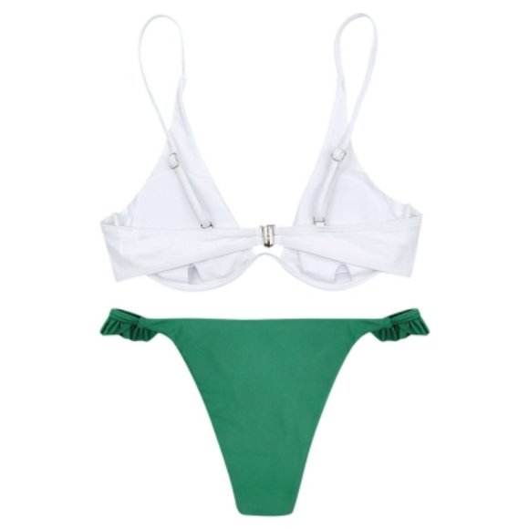 Outdoor Hot Spring Padded Ruffled Bottom Swimsuit - Picture 5 of 6